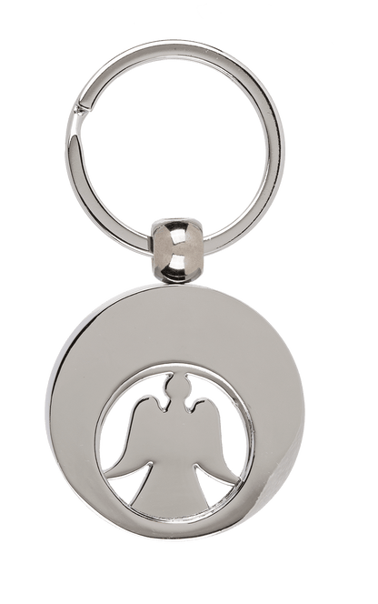 Metal Keychain, Angel, with Trolley Coin,