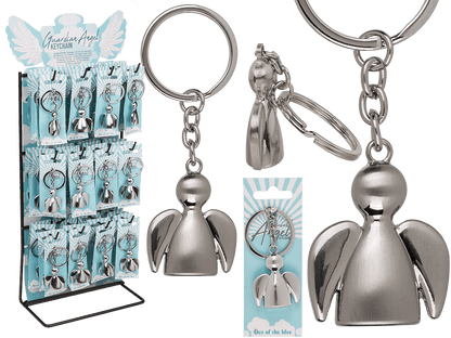 Brushed Metal Keychain, Angel,