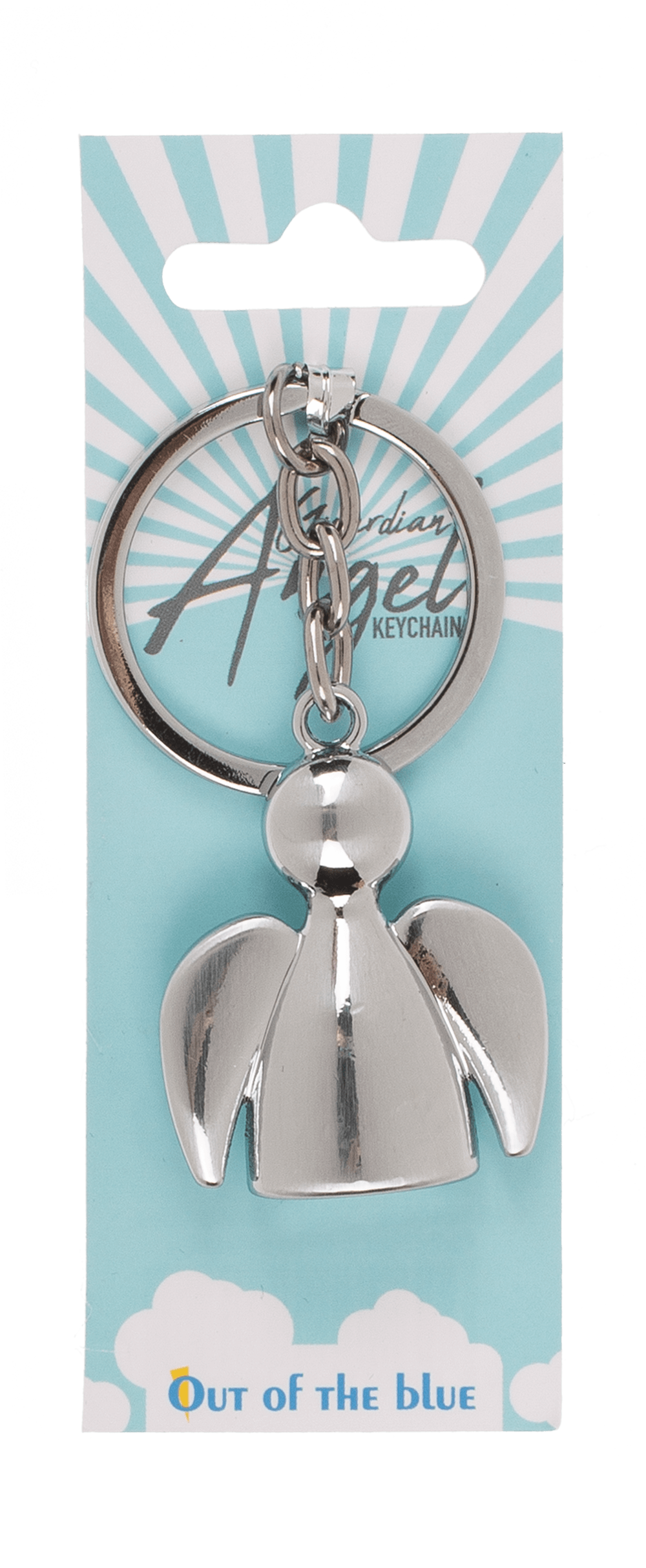Brushed Metal Keychain, Angel,