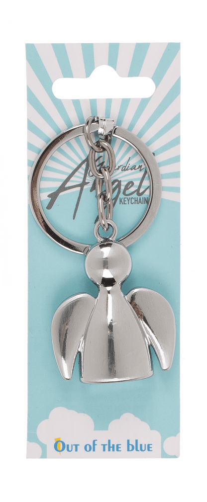 Brushed Metal Keychain, Angel,