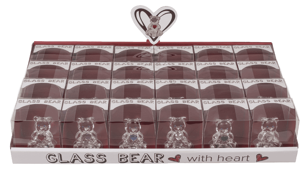 Glass Bear with Heart,