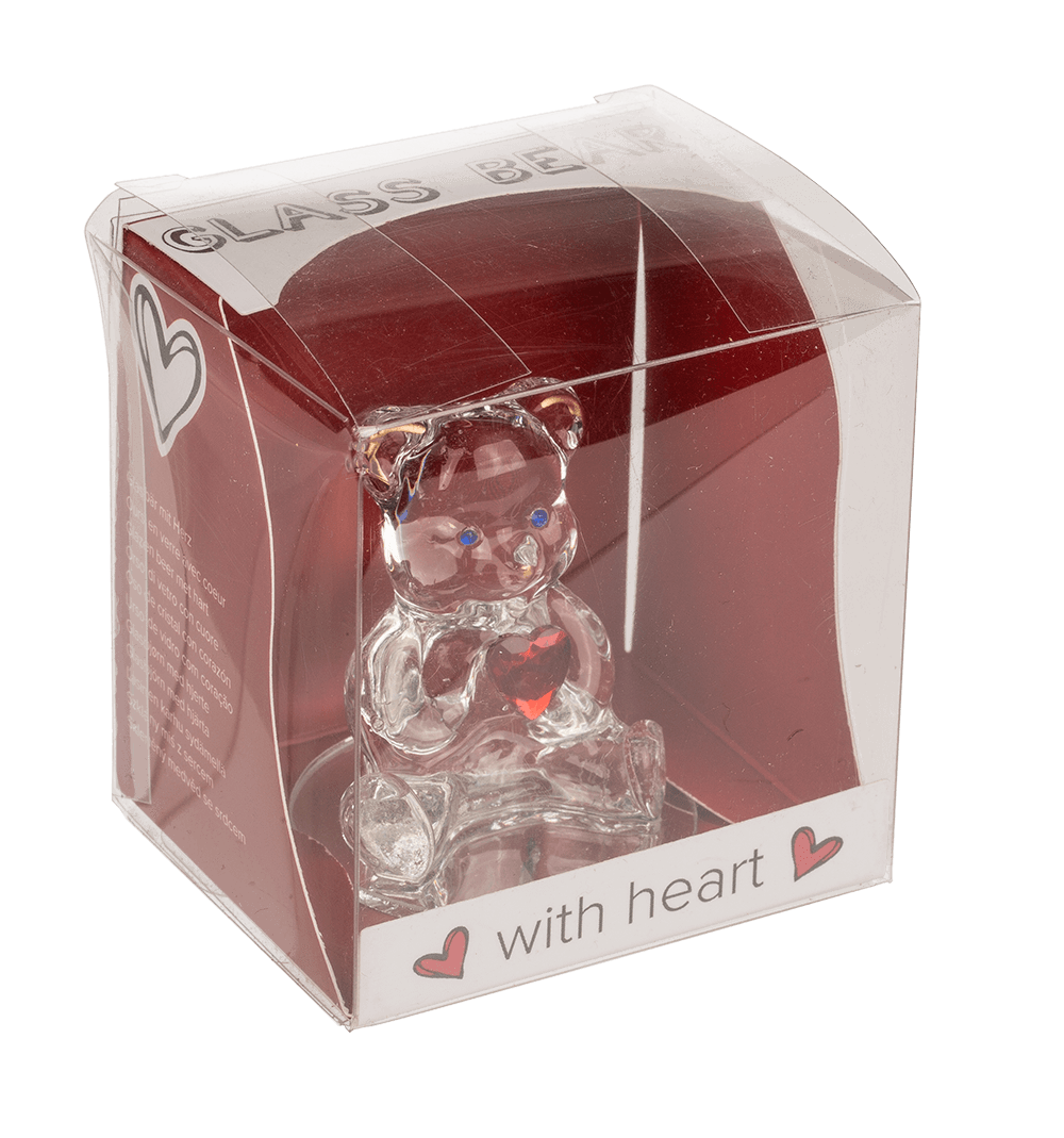 Glass Bear with Heart,
