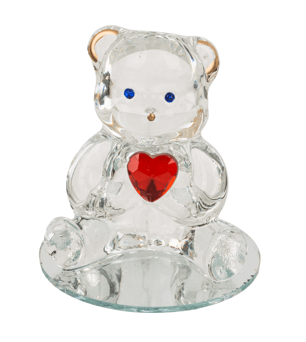 Glass Bear with Heart,