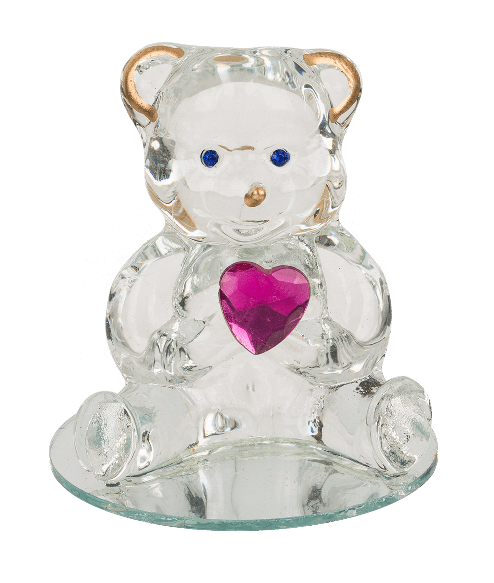 Glass Bear with Heart,