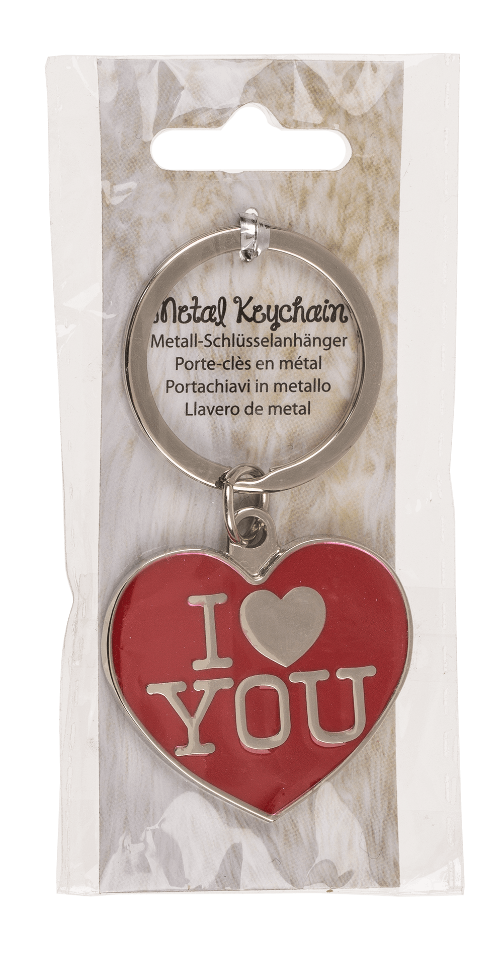 Metal keychain, I love you,