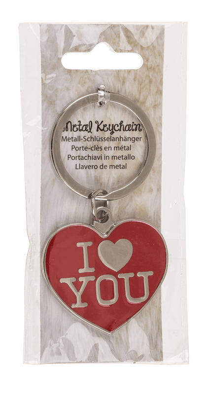 Metal keychain, I love you,