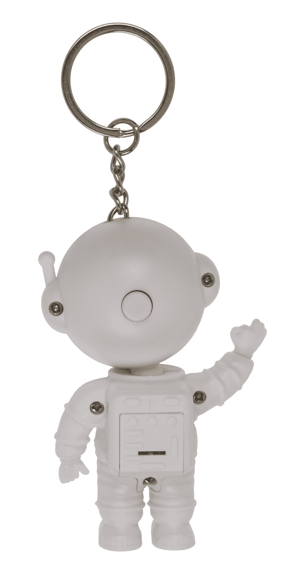Metal keychain. Spacemen sunset light,