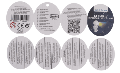 Metal keychain. Spacemen sunset light,