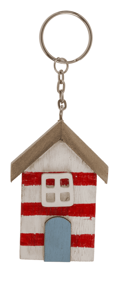 Metal key chain, Wooden beach house,