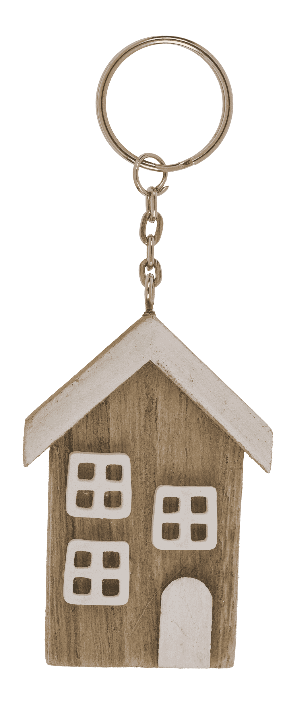Metal key chain, Wooden beach house,