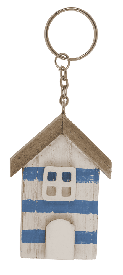 Metal key chain, Wooden beach house,