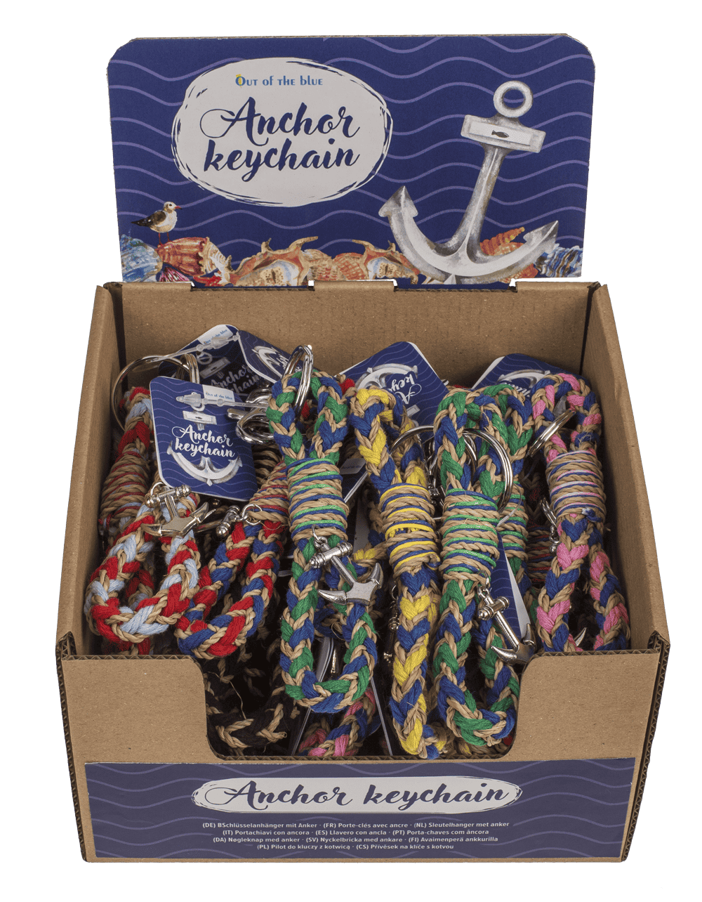 Metal key chain, anchor, 11 cm,