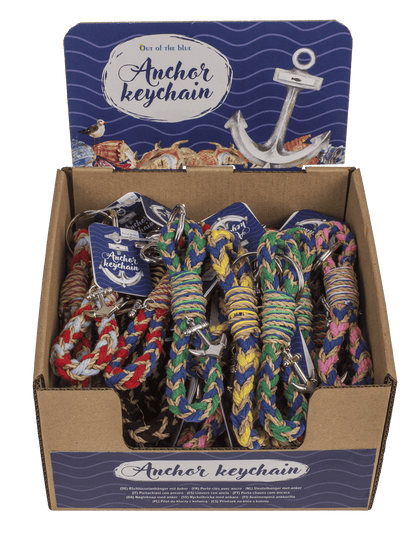 Metal key chain, anchor, 11 cm,