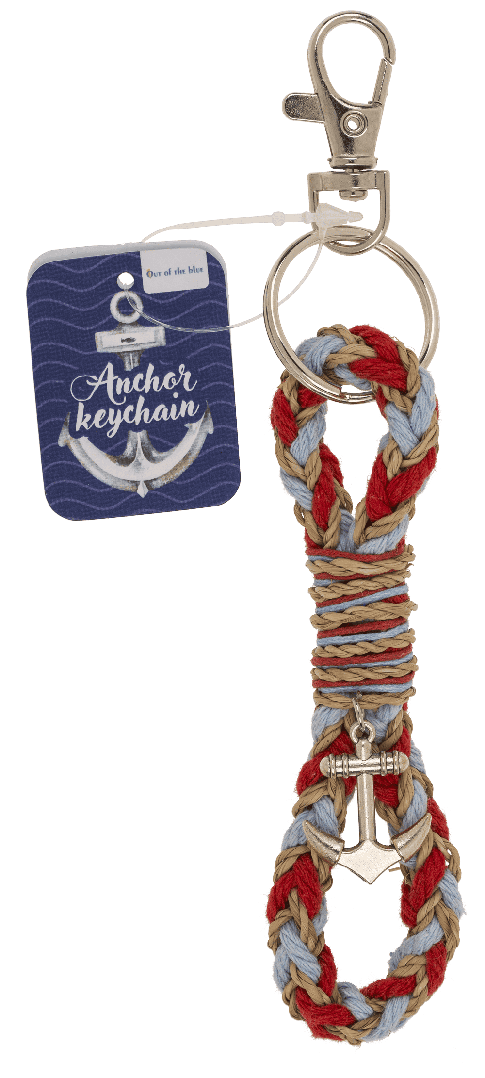 Metal key chain, anchor, 11 cm,