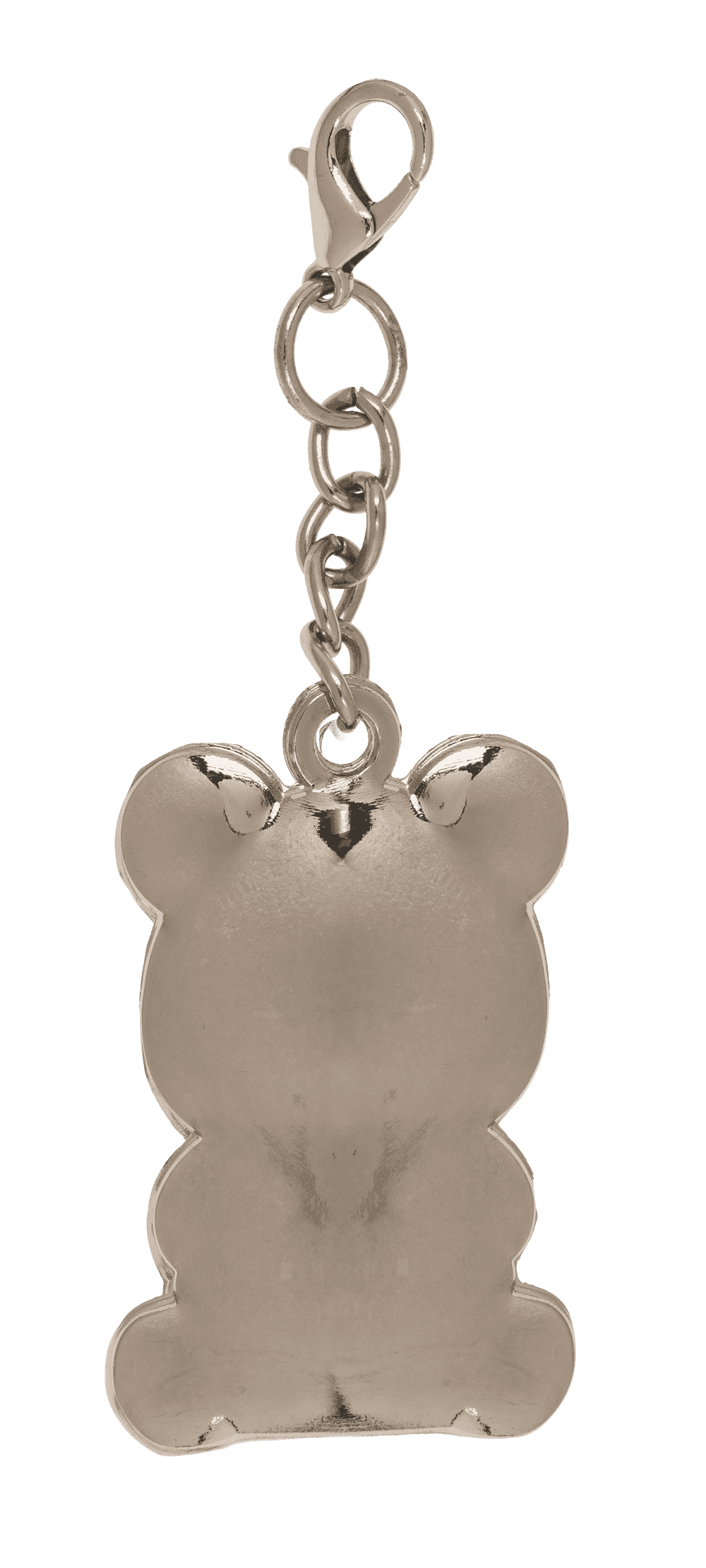 Metal keyring, bear with red heart