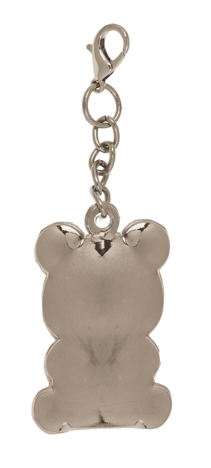 Metal keyring, bear with red heart