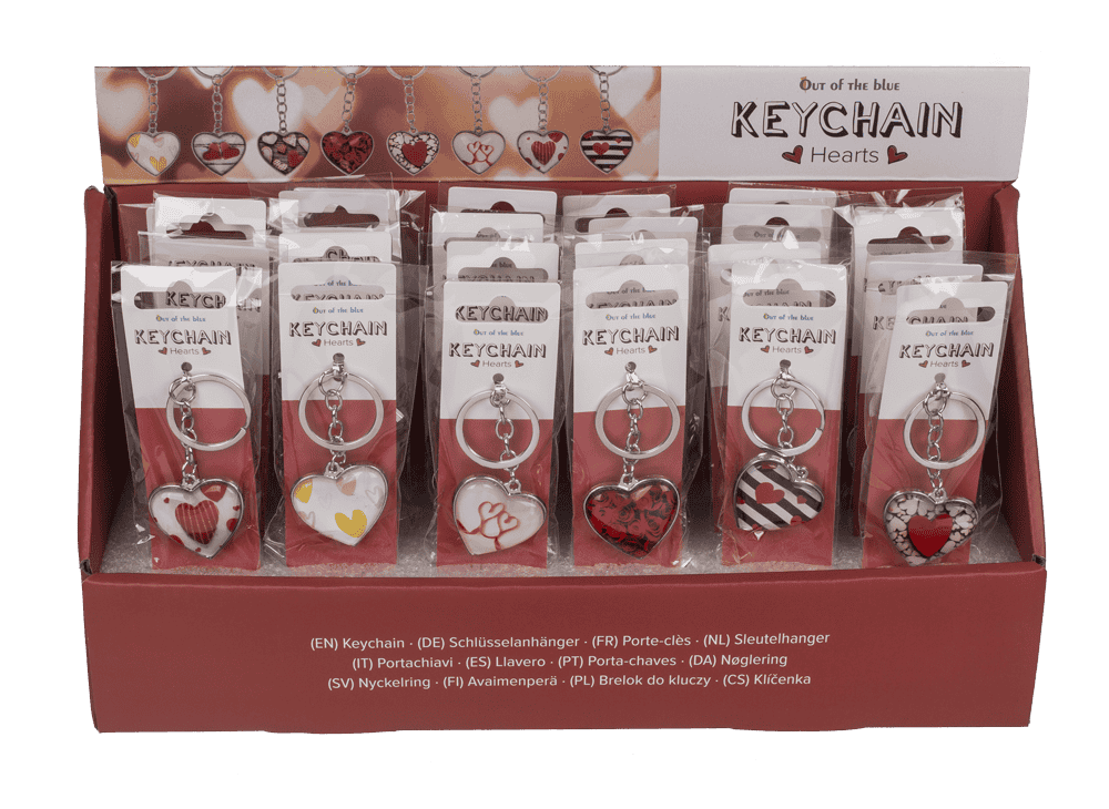 Metal keychain, Hearts,