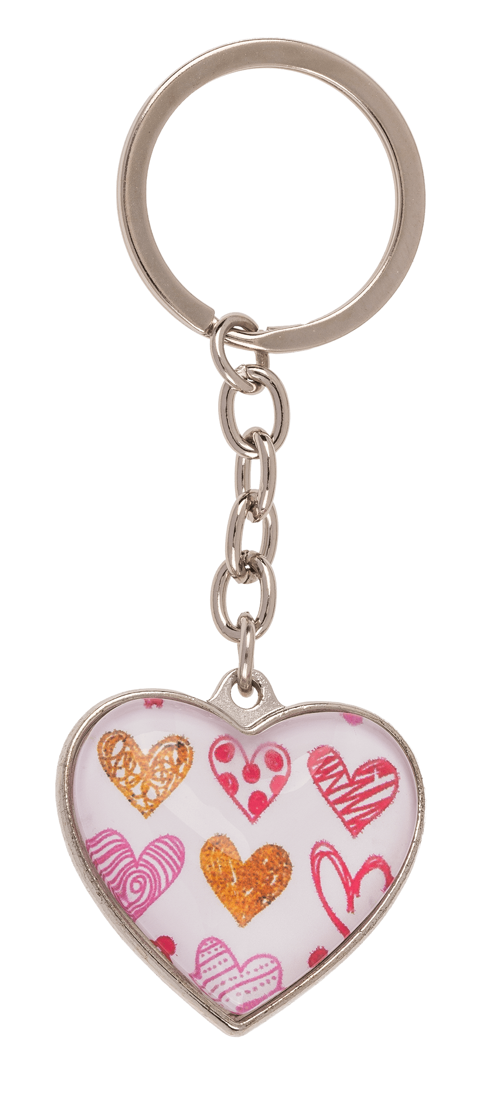 Metal keychain, Hearts,