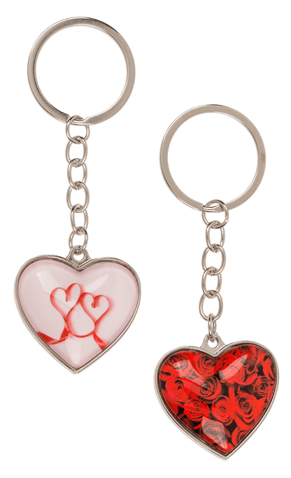 Metal keychain, Hearts,