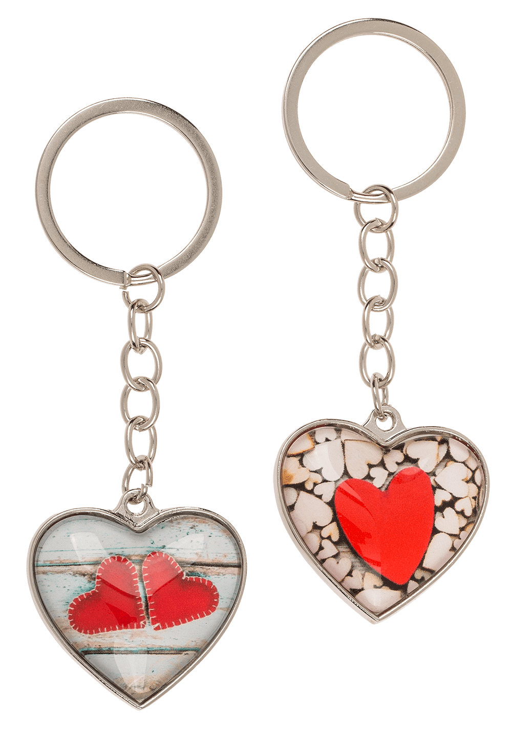 Metal keychain, Hearts,