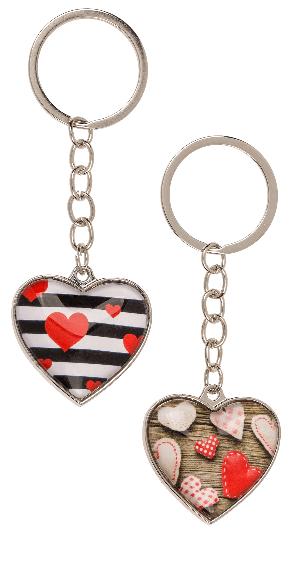 Metal keychain, Hearts,