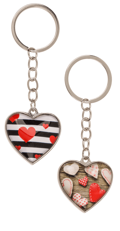 Metal keychain, Hearts,
