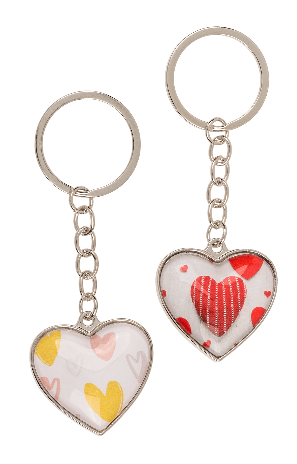 Metal keychain, Hearts,