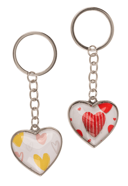 Metal keychain, Hearts,