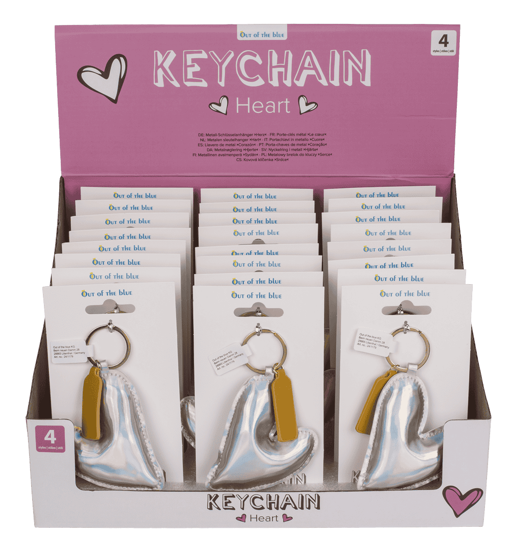 Metal keychain, Heart,