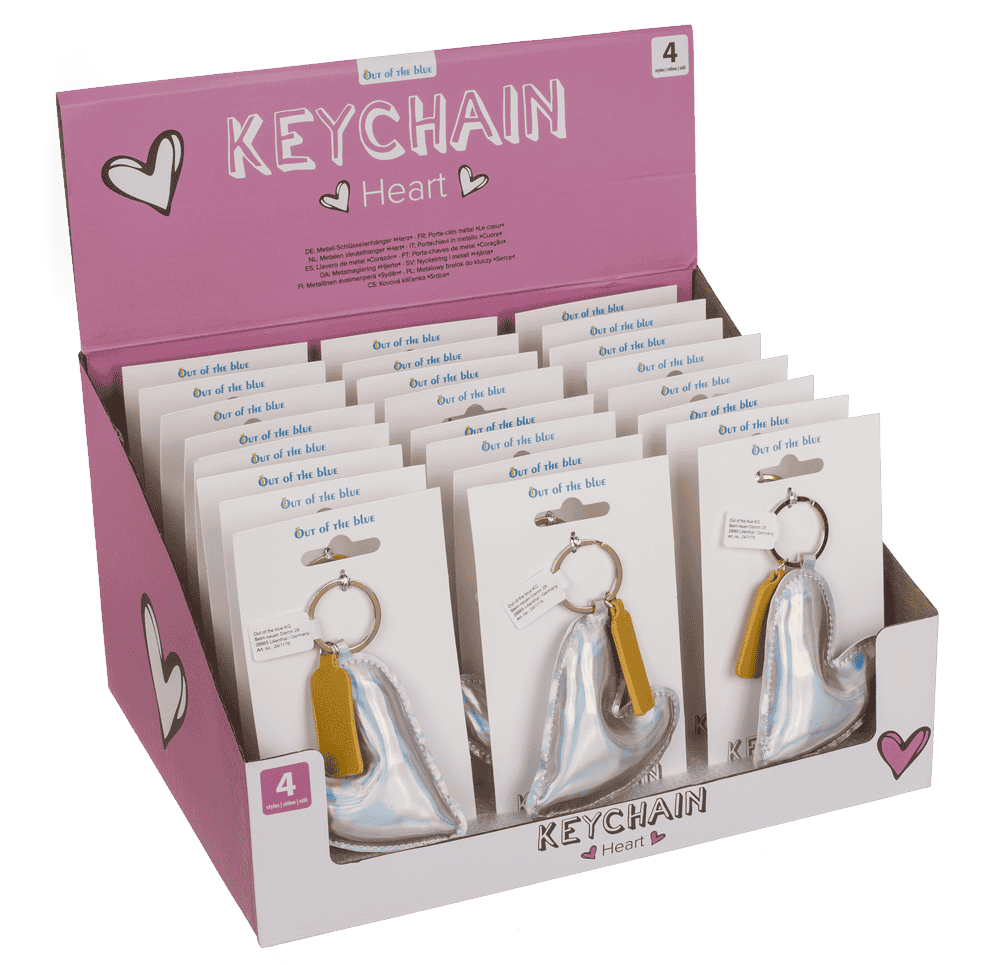 Metal keychain, Heart,