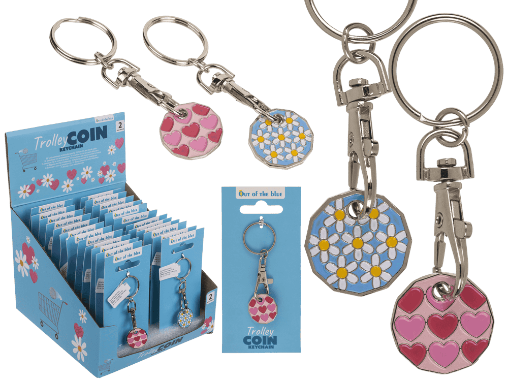 Metal Keychain with trolley Coin,
