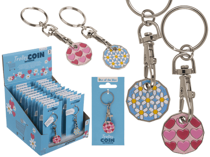 Metal Keychain with trolley Coin,