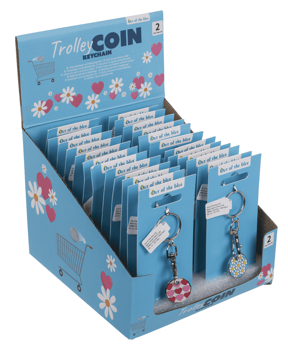 Metal Keychain with trolley Coin,