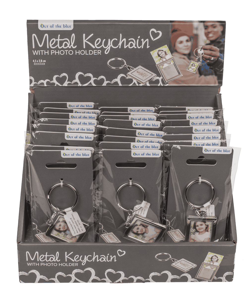 Metal keychain, with Photo Holder,
