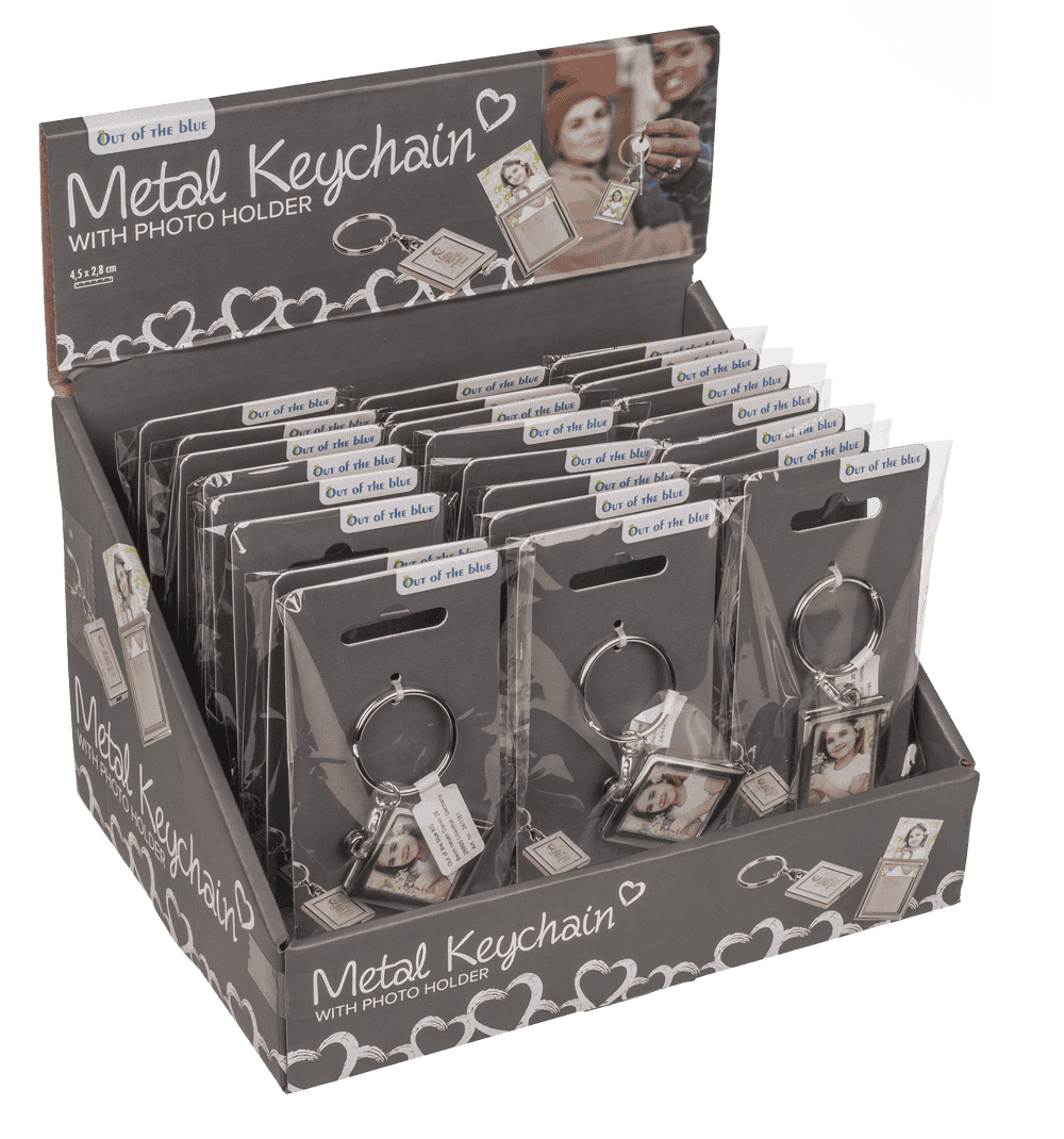 Metal keychain, with Photo Holder,