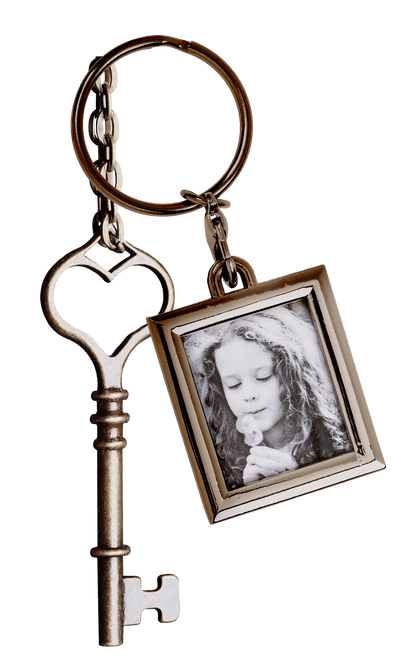 Metal keychain, with Photo Holder,