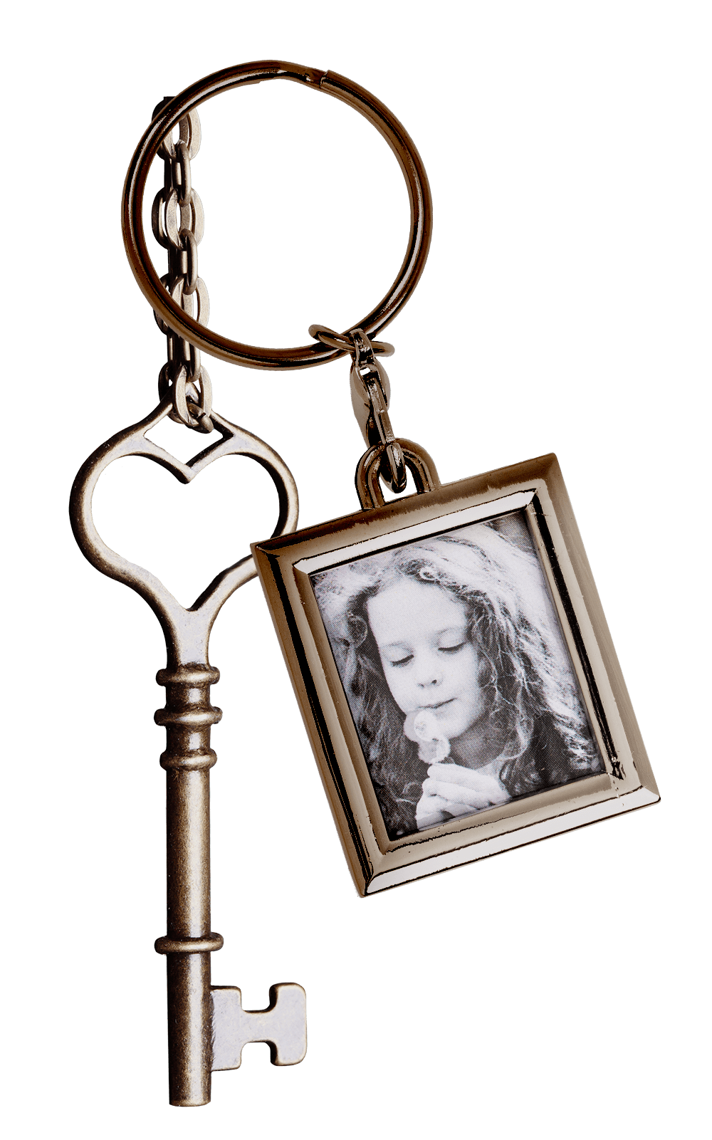 Metal keychain, with Photo Holder,