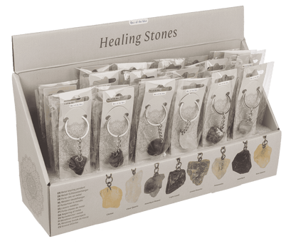 Metal keychain, Chakra Chystals,