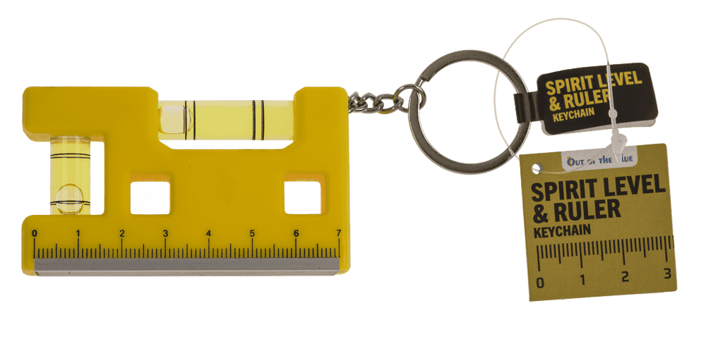 Metal keychain, Spirit Level and Ruler,