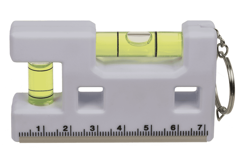 Metal keychain, Spirit Level and Ruler,