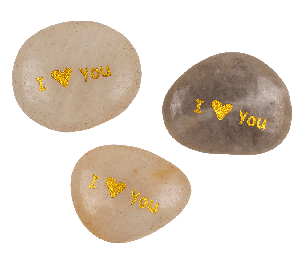 Worry stone with english wording,