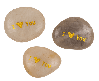 Worry stone with english wording,