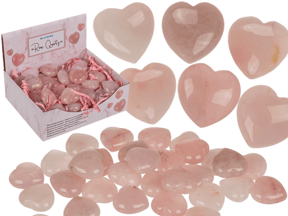 Heart shaped rose quartz,
