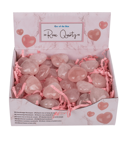 Heart shaped rose quartz,