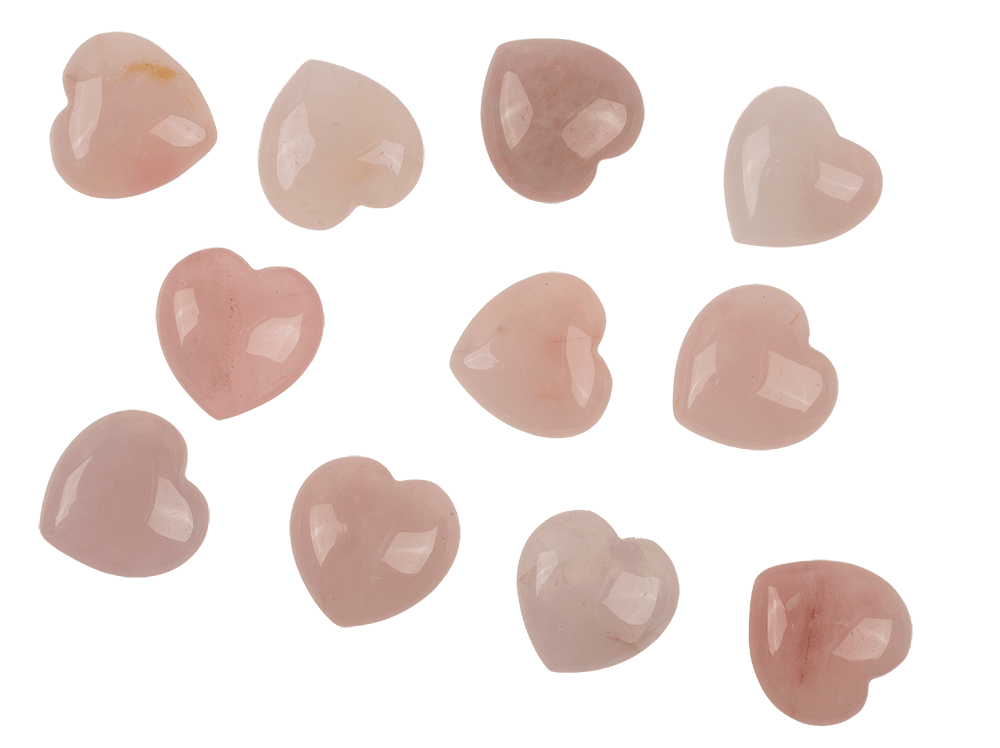 Heart shaped rose quartz,