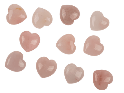 Heart shaped rose quartz,