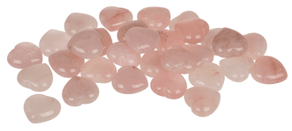 Heart shaped rose quartz,