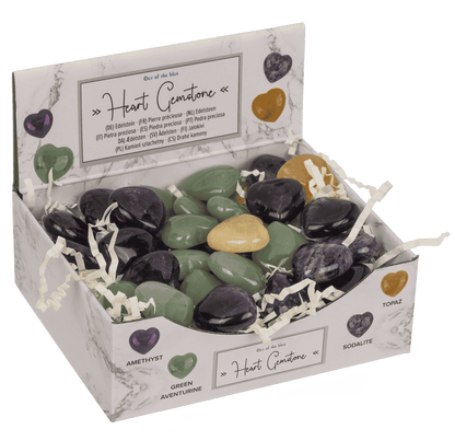 Gem stone, heart, 2,5 cm,