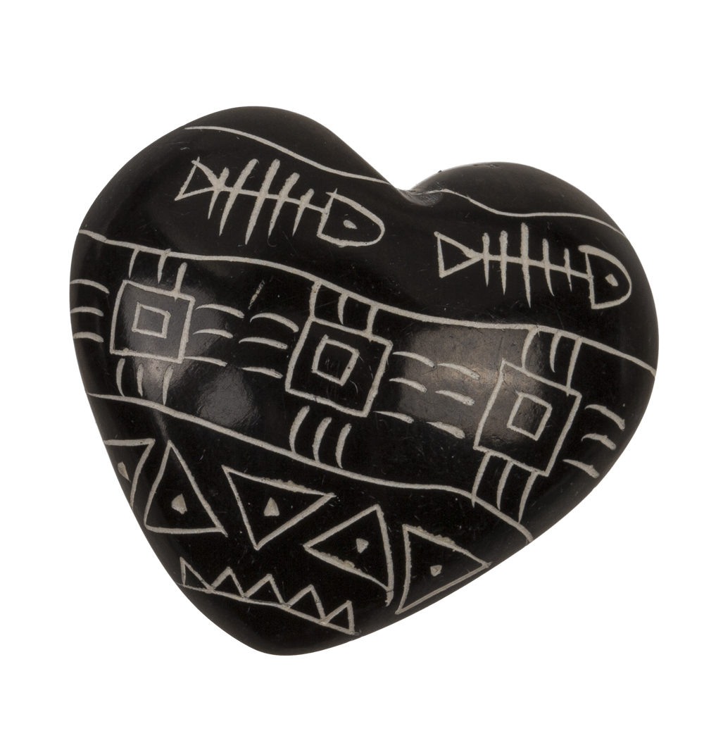 Soap Stones, Hearts, with engraving,