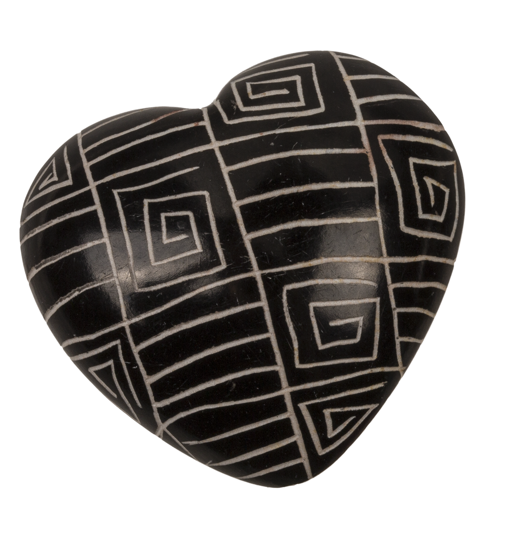 Soap Stones, Hearts, with engraving,